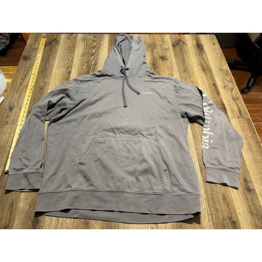 Columbia Sportswear Company Hoodie Mens Size 2XT Gray Pullover Logo Sleeve